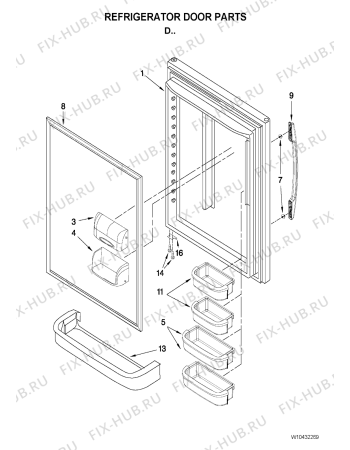 Схема №3 GB5525PEAW с изображением Обрамление полки для холодильной камеры Whirlpool 481201230814