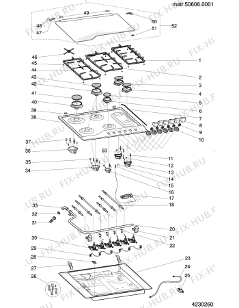 Схема №1 PH760FOWR (F034318) с изображением Поверхность для плиты (духовки) Indesit C00119141