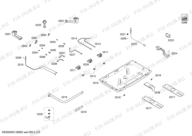 Схема №2 PBD7351SG с изображением Варочная панель для плиты (духовки) Bosch 00246217