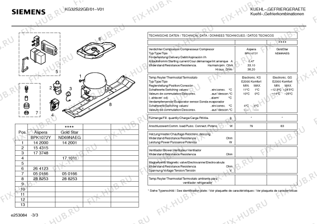 Взрыв-схема холодильника Siemens KG32S22GB - Схема узла 03