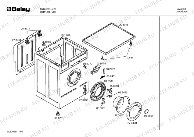 Схема №3 T8101 с изображением Конденсатор для стиралки Bosch 00066814