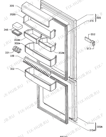 Взрыв-схема холодильника Electrolux ER2521I-1 - Схема узла Door 003