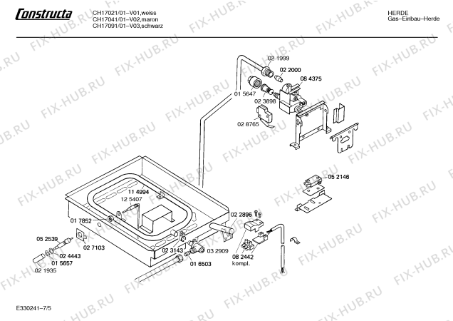 Схема №5 CH17091 с изображением Панель для плиты (духовки) Bosch 00286935