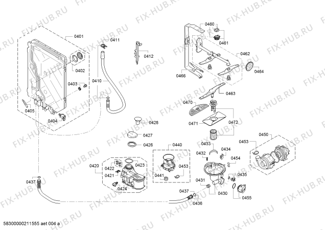 Взрыв-схема посудомоечной машины Siemens SR26T298EU iQ500 - Схема узла 05