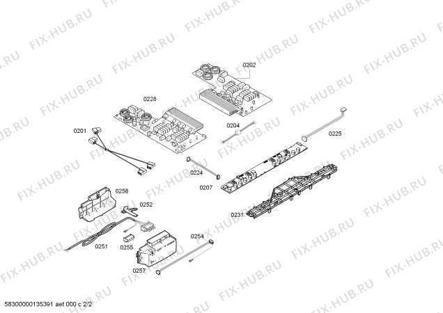 Взрыв-схема плиты (духовки) Bosch NIB801T14E - Схема узла 02