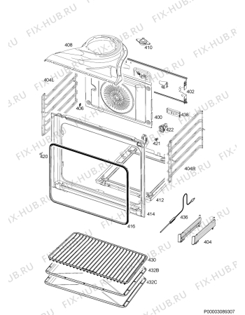 Взрыв-схема плиты (духовки) Electrolux EOA95551AV - Схема узла Oven