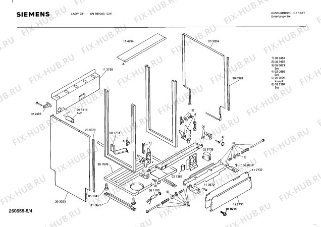 Взрыв-схема посудомоечной машины Siemens SN781045 - Схема узла 04