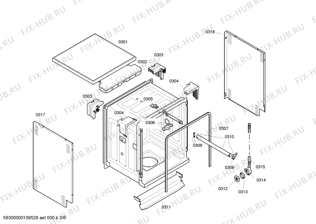 Схема №4 SGS3062GB с изображением Кабель для посудомойки Bosch 00497104