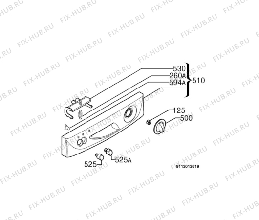 Взрыв-схема посудомоечной машины Zanussi DA4442 - Схема узла Command panel 037