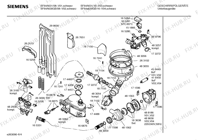 Схема №3 SRV43A13 с изображением Краткая инструкция для посудомойки Siemens 00582945