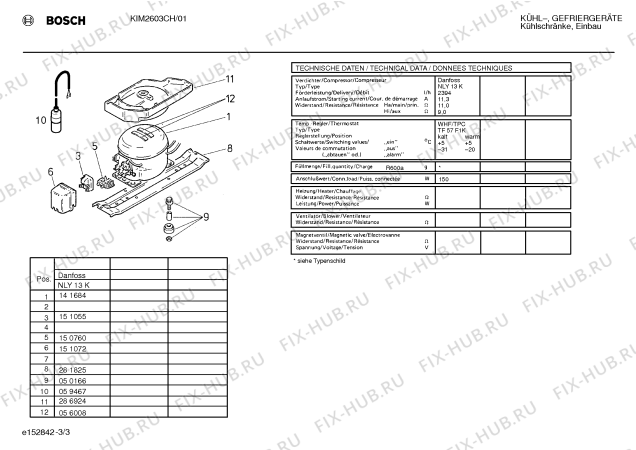 Взрыв-схема холодильника Bosch KIM2603CH - Схема узла 03