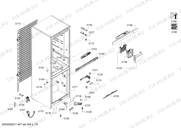 Схема №3 KGE366L4Q, Bosch с изображением Дверь для холодильной камеры Bosch 00718509