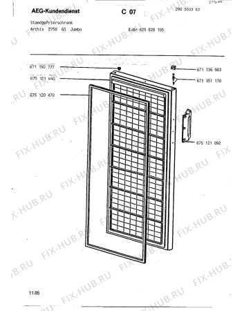 Схема №2 ARC2750 GS с изображением Дверца для холодильника Aeg 8996751209546