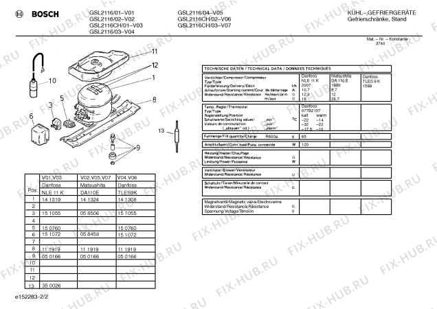 Взрыв-схема холодильника Bosch GSL2116 - Схема узла 02