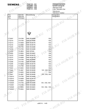 Взрыв-схема телевизора Siemens FS320V4 - Схема узла 09