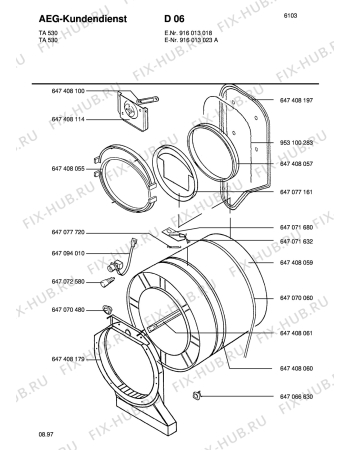 Взрыв-схема стиральной машины Blomberg TA 530-W 41041601 - Схема узла Section2