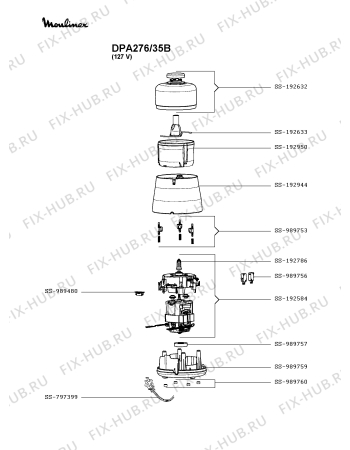Схема №2 DPA154/35B с изображением Ножка Moulinex SS-989760