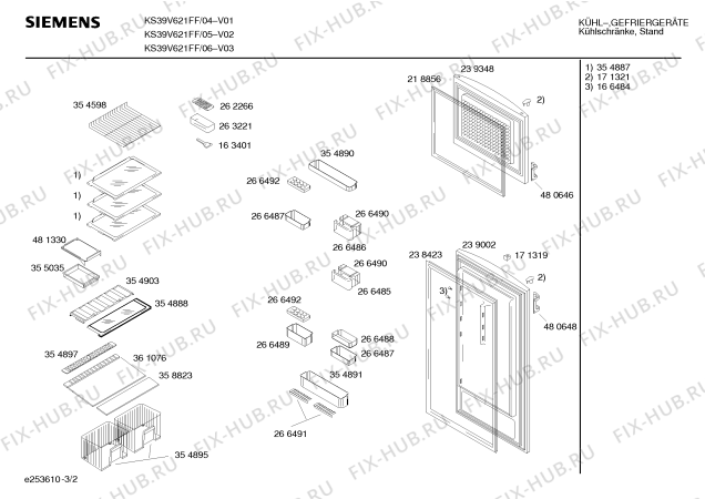 Схема №2 KS33V621FF с изображением Инструкция по эксплуатации для холодильной камеры Siemens 00585941