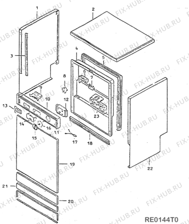 Взрыв-схема холодильника Whirlpool DWP612 (TR53001) - Схема узла