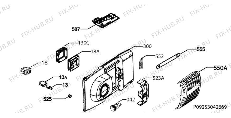 Взрыв-схема холодильника Rex Electrolux RND42353X - Схема узла Diffusor