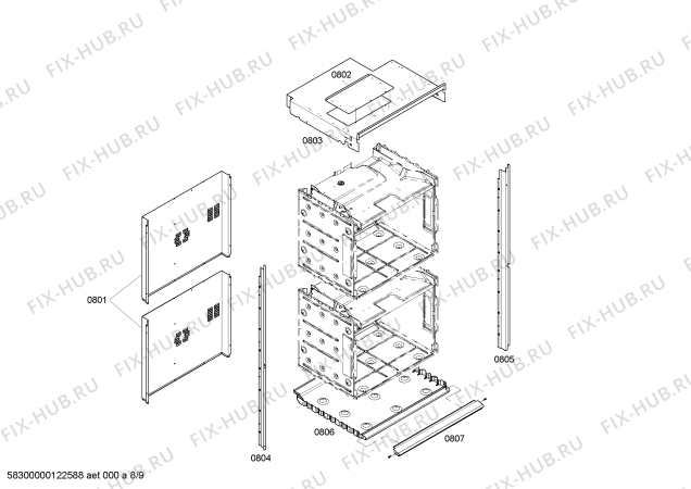 Схема №7 POD302 с изображением Дисплей для плиты (духовки) Bosch 00664078
