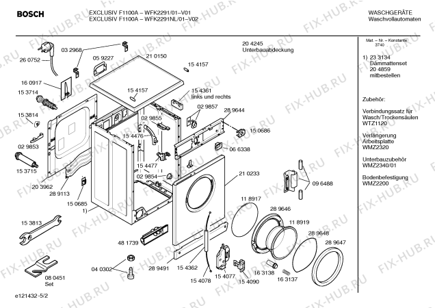 Схема №4 WFK2291 EXCLUSIV F1100A с изображением Панель управления для стиралки Bosch 00351625