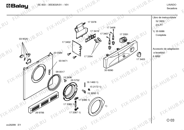 Схема №2 3SE833A с изображением Инструкция по эксплуатации для сушильной машины Bosch 00523955