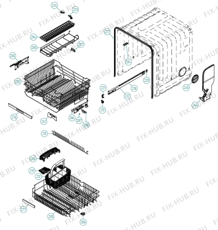 Взрыв-схема посудомоечной машины Pelgrim GVW698RVS-P01 XL NL   -Titan FI Soft (341711, DW70.3) - Схема узла 02