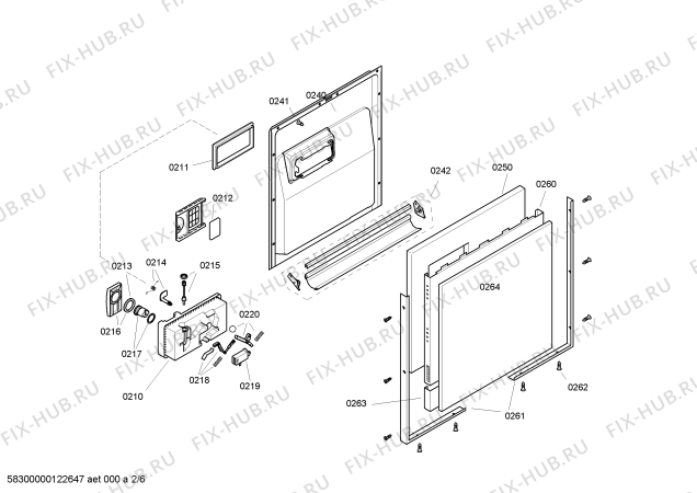 Взрыв-схема посудомоечной машины Bosch SGD55E12EU - Схема узла 02