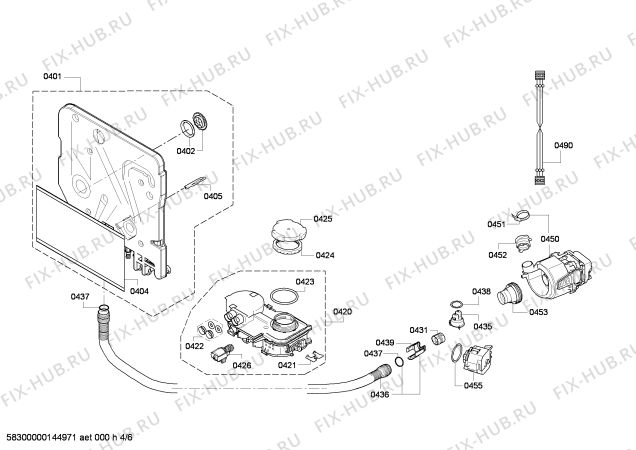 Взрыв-схема посудомоечной машины Bosch SKE53M05EU - Схема узла 04