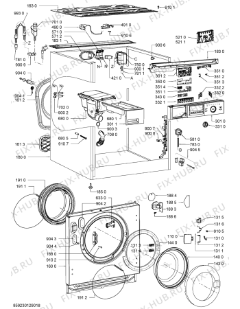 Схема №1 AWOD 060 с изображением Блок управления для стиралки Whirlpool 481010501057