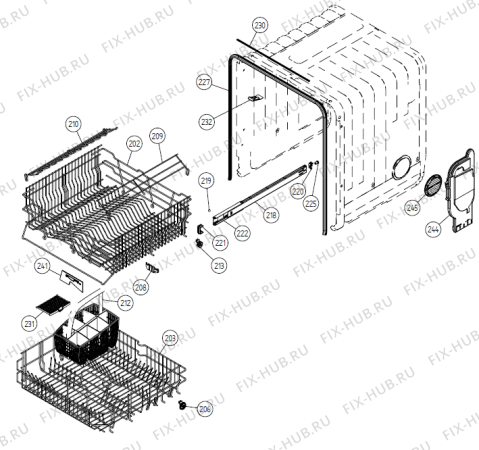 Взрыв-схема посудомоечной машины Gorenje DM 11 Brilliant SE   -White Bi (900001018, DW20.1) - Схема узла 02