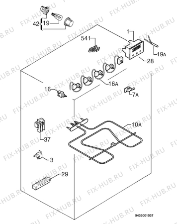 Взрыв-схема плиты (духовки) Electrolux EKG603101W - Схема узла Electrical equipment 268