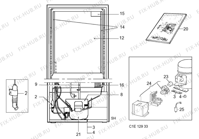 Взрыв-схема холодильника Elektro Helios KS3807 - Схема узла C10 Cold, users manual