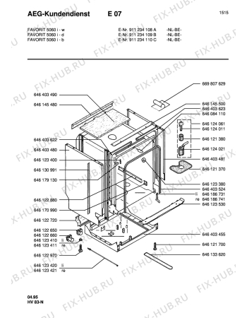 Взрыв-схема посудомоечной машины Aeg FAV5060I-B ML - Схема узла Housing 001