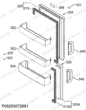 Взрыв-схема холодильника Electrolux EN3200MHW - Схема узла Door