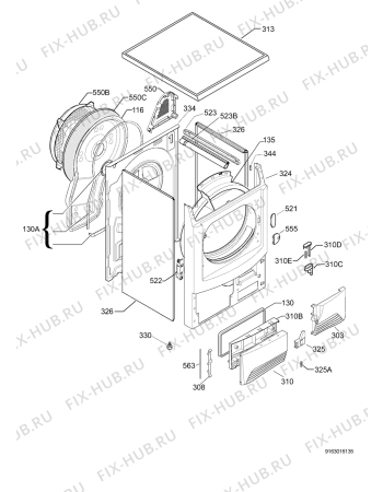 Взрыв-схема сушильной машины Aeg Electrolux T57820 - Схема узла Housing 001