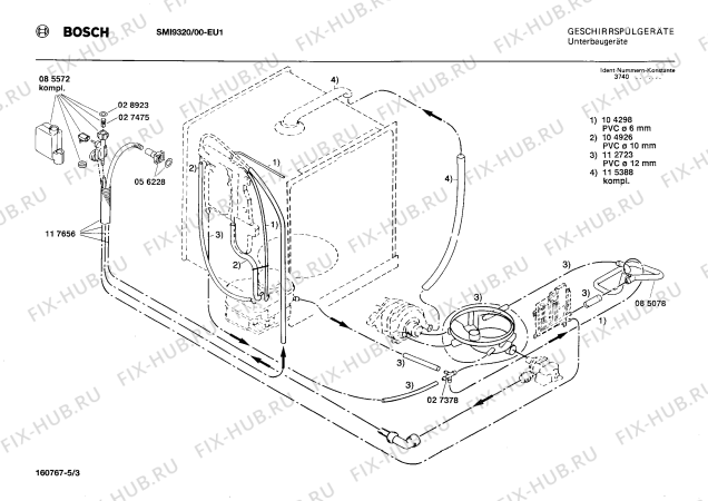 Взрыв-схема посудомоечной машины Bosch SMI9320 - Схема узла 03