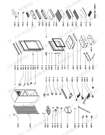Схема №1 MDK 230 с изображением Часть корпуса для холодильной камеры Whirlpool 481944269117
