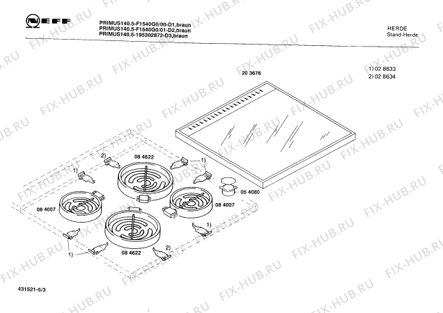 Схема №4 F1550G0 PRIMUS 150.5 с изображением Переключатель для духового шкафа Bosch 00029072