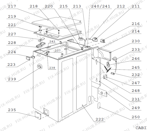 Взрыв-схема стиральной машины Gorenje W531 W531C05S RU   -Silver 5 kg (900002975, W531C05S) - Схема узла 02