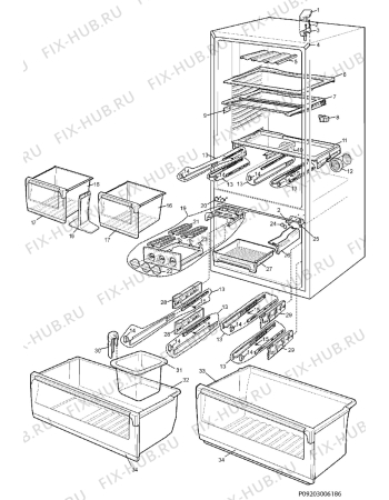 Взрыв-схема холодильника Electrolux ENB52811X - Схема узла Section 4
