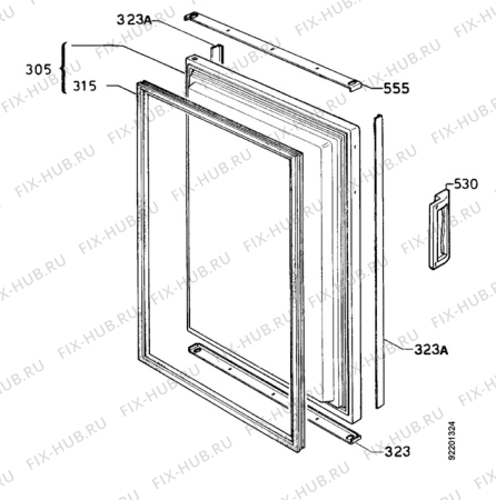 Взрыв-схема холодильника Zanussi ZV140P - Схема узла Door 003