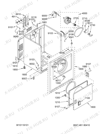 Схема №1 HED4300TQ0 с изображением Декоративная панель для сушилки Whirlpool 480112101027