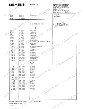 Схема №3 FC913K4 с изображением Инструкция по эксплуатации для жк-телевизора Siemens 00530548