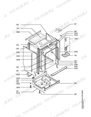 Взрыв-схема посудомоечной машины Husqvarna Electrolux QB6210I - Схема узла Housing 001
