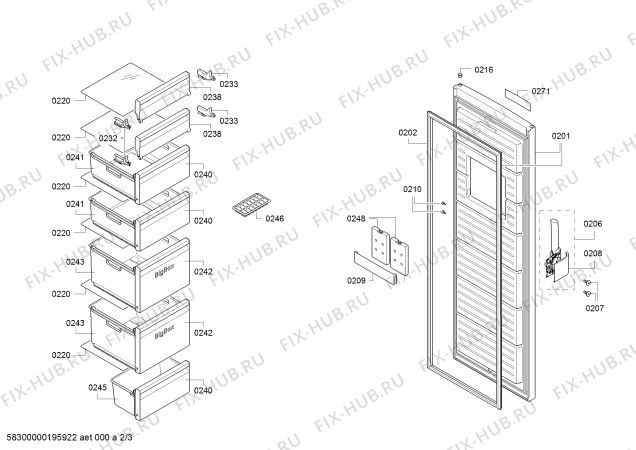 Схема №2 3GF8661P с изображением Модуль управления, запрограммированный для холодильника Bosch 00747372