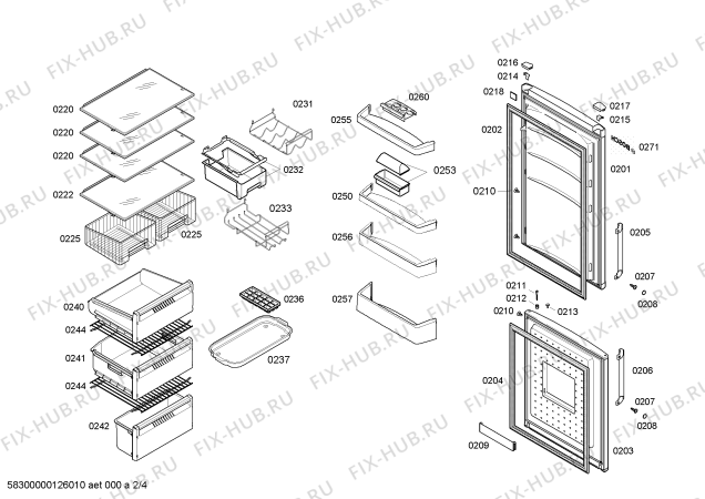 Схема №4 KGN39X01GB Exxcell с изображением Панель управления для холодильника Bosch 00666656