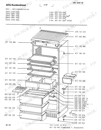 Взрыв-схема холодильника Aeg S3501 KG - Схема узла Housing 001
