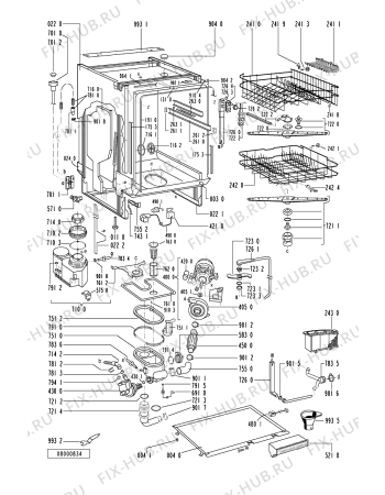 Схема №1 ADG 9348 AV с изображением Панель для электропосудомоечной машины Whirlpool 481245370083